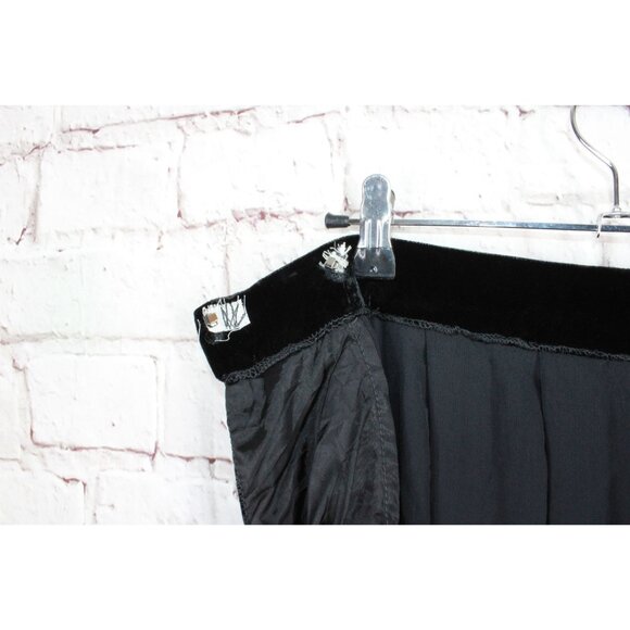 Evan-Picone Womens Black Velvet Side Hook Pleated Fully Lined Maxi Skirt - Picture 4 of 9